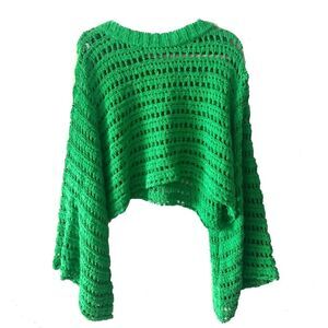 Free People Green Crochet Sweater